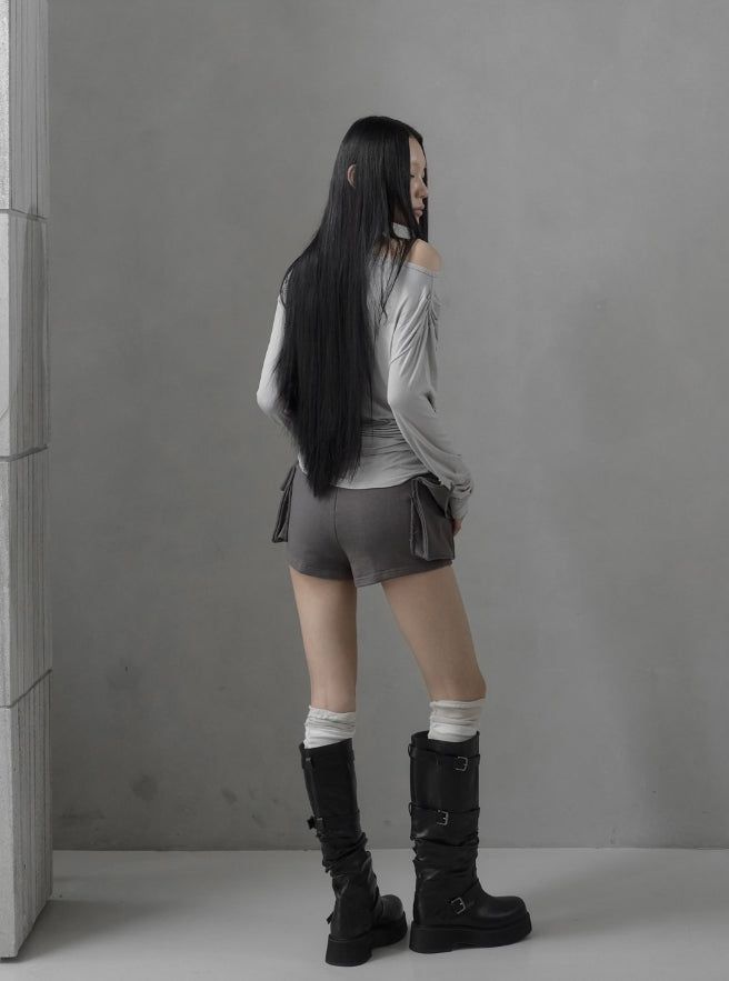 26SS★ [mnem] Billowy Cargo Shorts