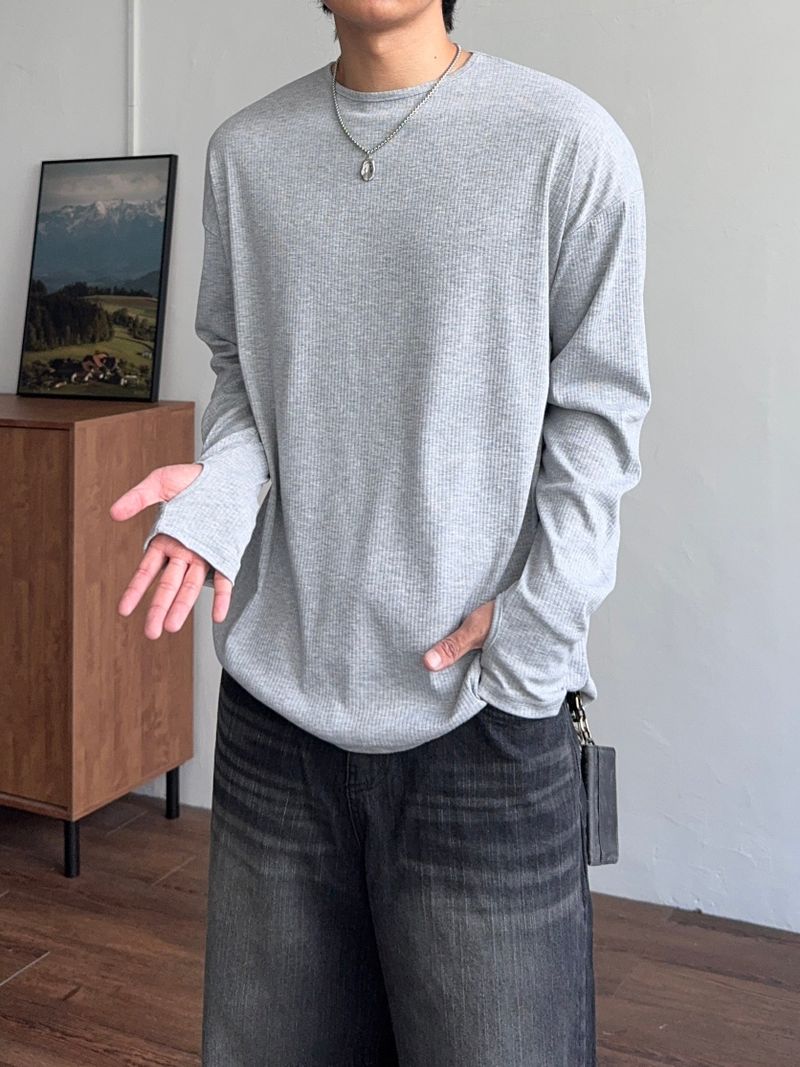 GROOM（グルーム）の「レイヤードラウンドウォーマーロングスリーブTシャツ (4color) (No.1003)（トップス）」