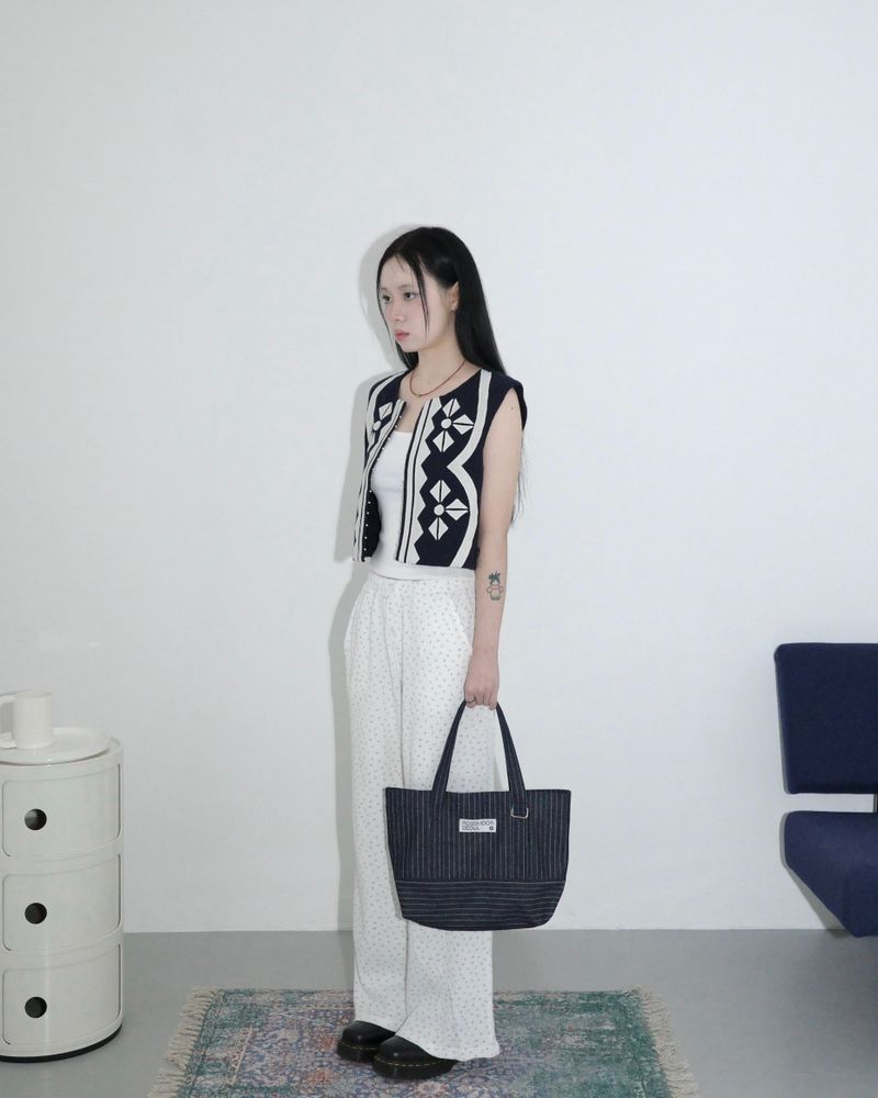 Dark denim mini tote bag