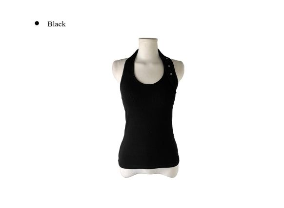 26SS★ [MADE] Pyoli Eyelet Halter Ribbed Sleeveless