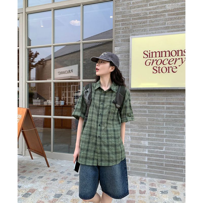mirinaero(ミリネロ)の「 riveted checkered shirt(Tops)」