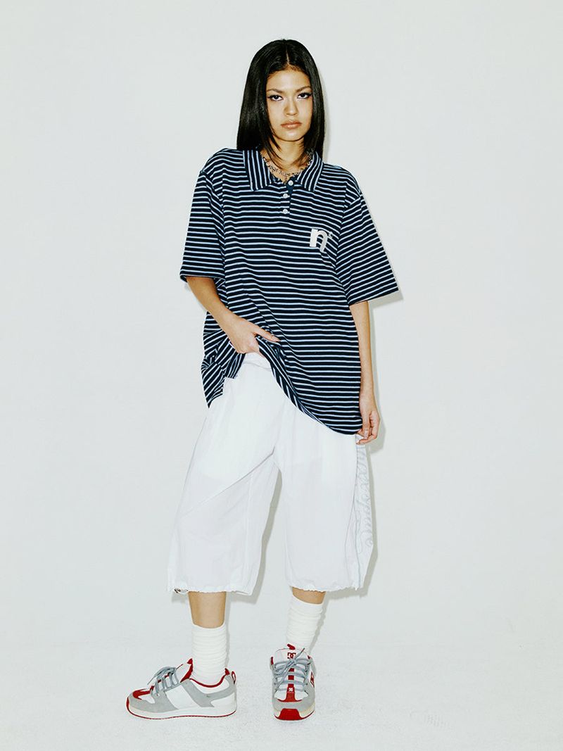 OVERSIZED WING POLO SHIRT BLUE