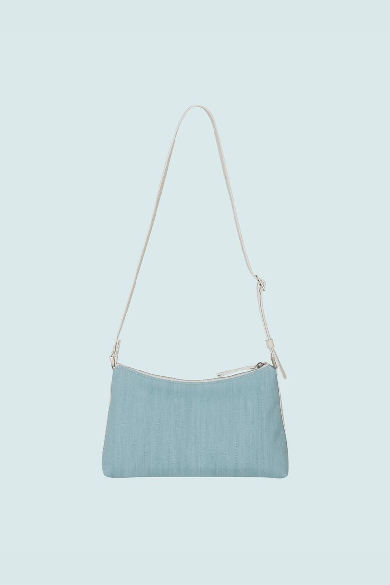 SIGNATURE LABEL DENIM HOBO BAG (MINT)