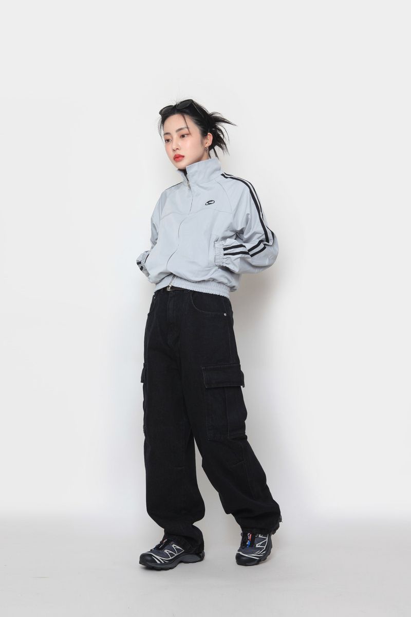 Black Cargo Denim Pants