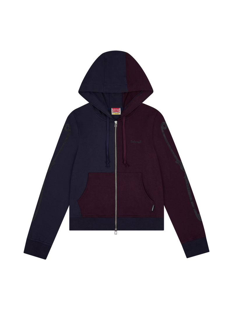 1/2 SAFETY ASURA HOOD ZIP UP (PURPLE/NAVY)