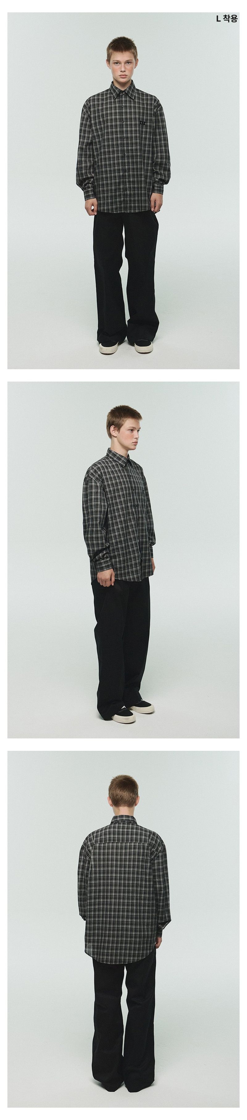 ITZ MINI LOGO CHECK SHIRT - BLACK