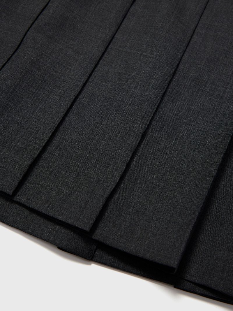 Apron Pleats Dress Grey