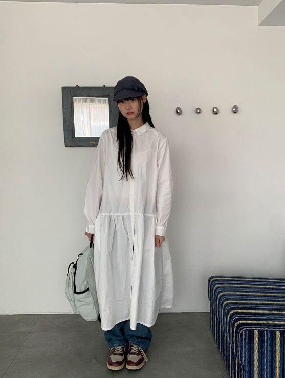 Coyal Cotton Shirt Long One Piece