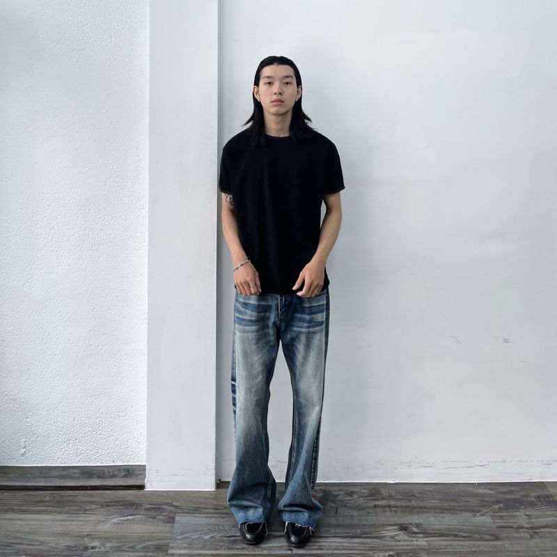 Black Brown Contrast Tee