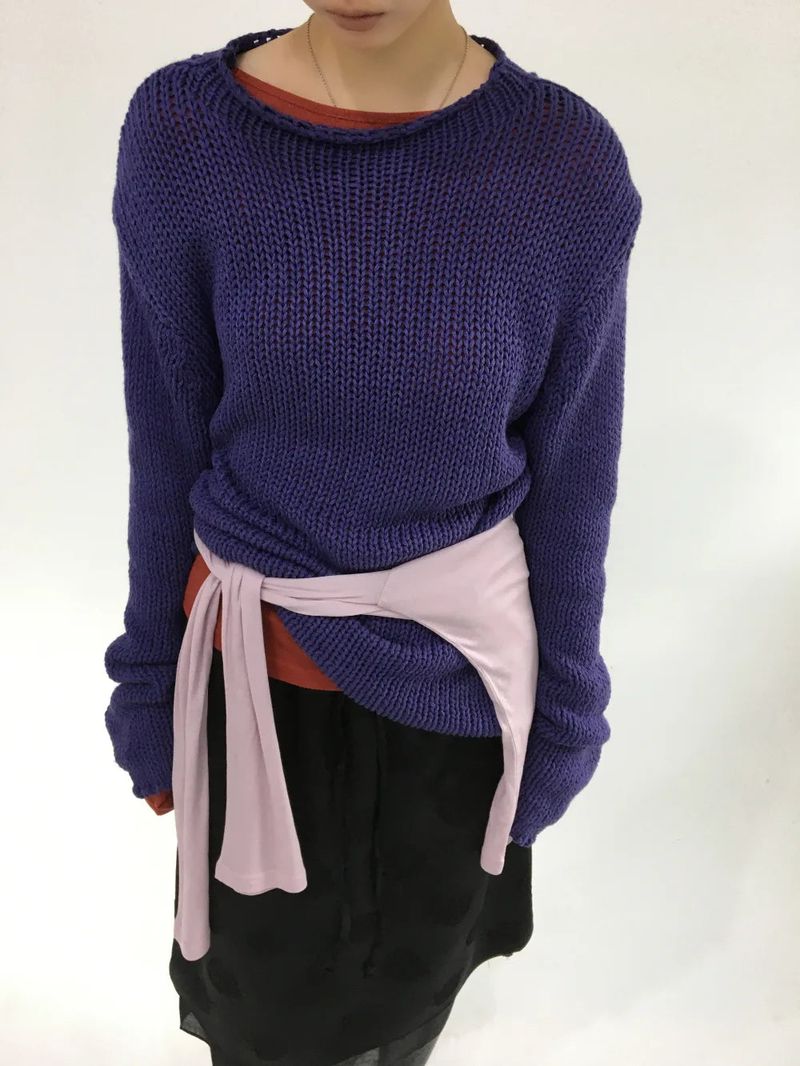 Rolled Neck Russly Knit (4color)