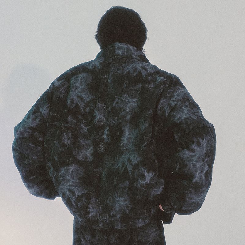tie-dye crop jacket_black