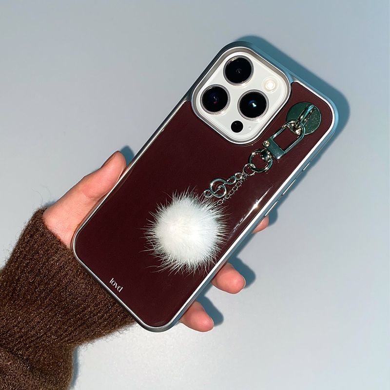 [MADE] BROWN PHONE CASE (epoxy silver bumper)