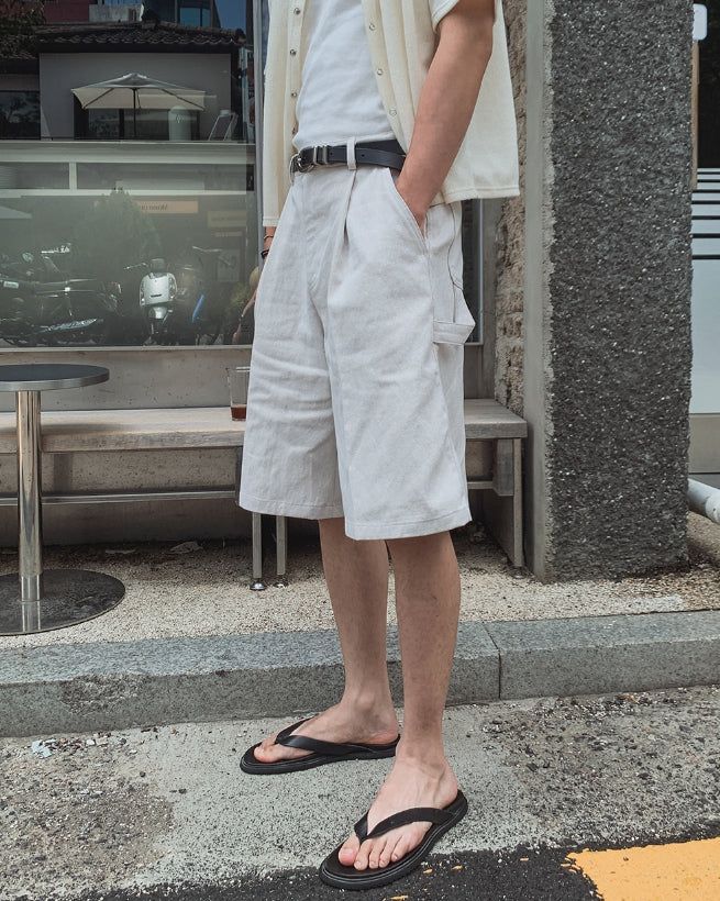 Duns One-Pleat Wide Bermuda Pants
