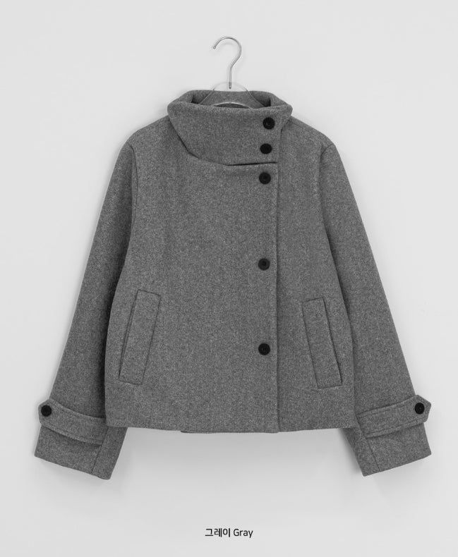 Hanpori Quilted High-Neck Short Coat
