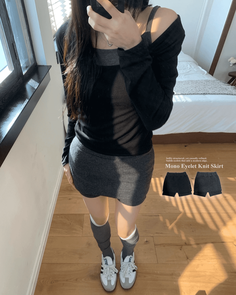 GUSTA（グスタ）の「Mono Eyelet Knit Skirt leggings（Pants）」