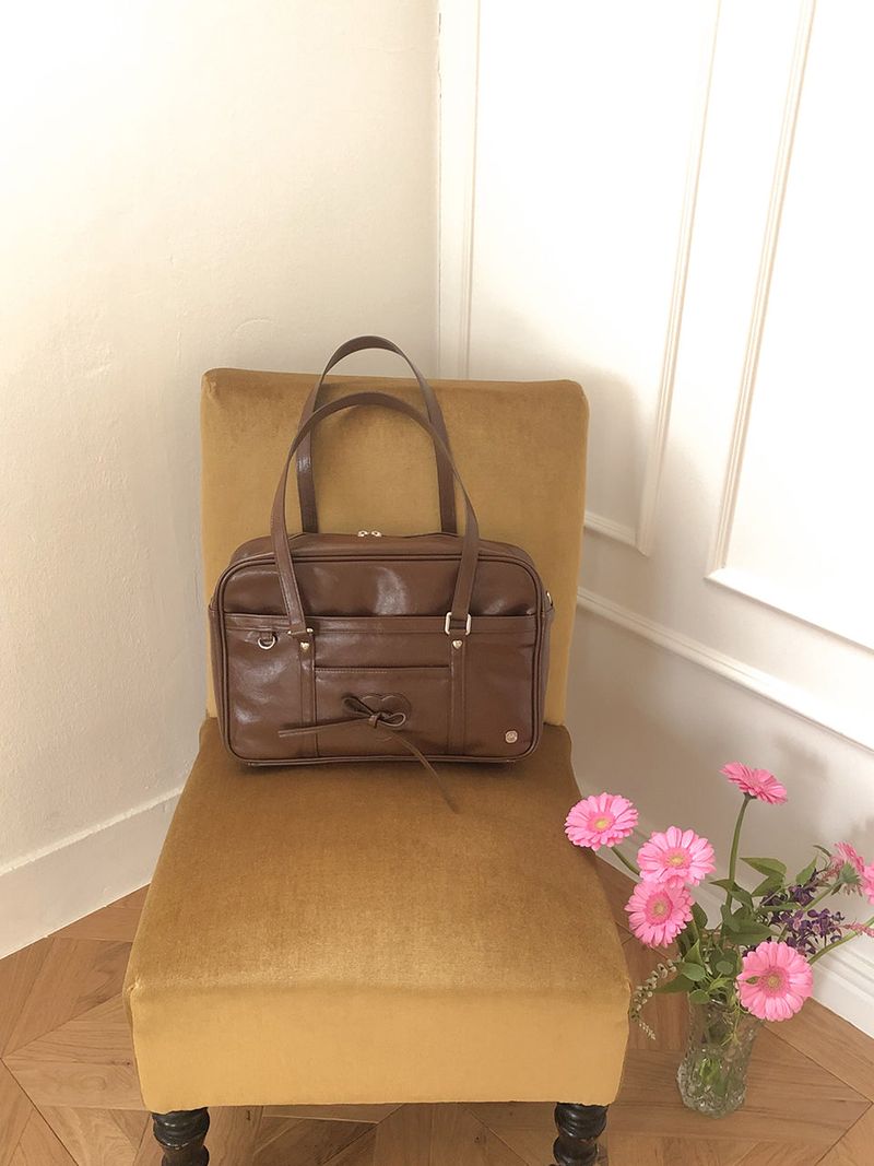 クラシックリボンスクールバッグ_vintage brown