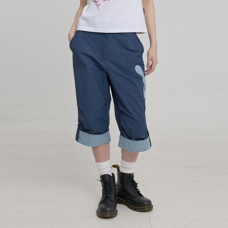 Check Applique Capri Pants