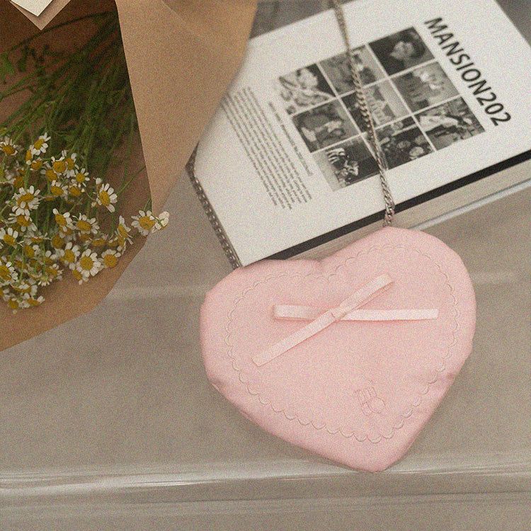 Ribbon Heart Bag _ Pink