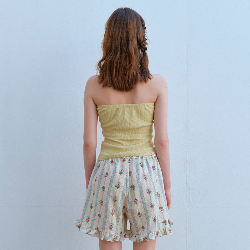  WAFFLE TUBE TOP, YELLOW PEAR