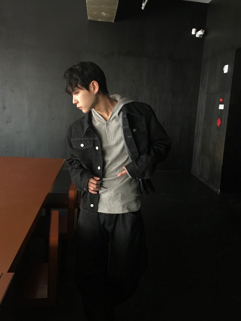 [SET] Aubert Non-Faded Wrap Denim Jacket 2C