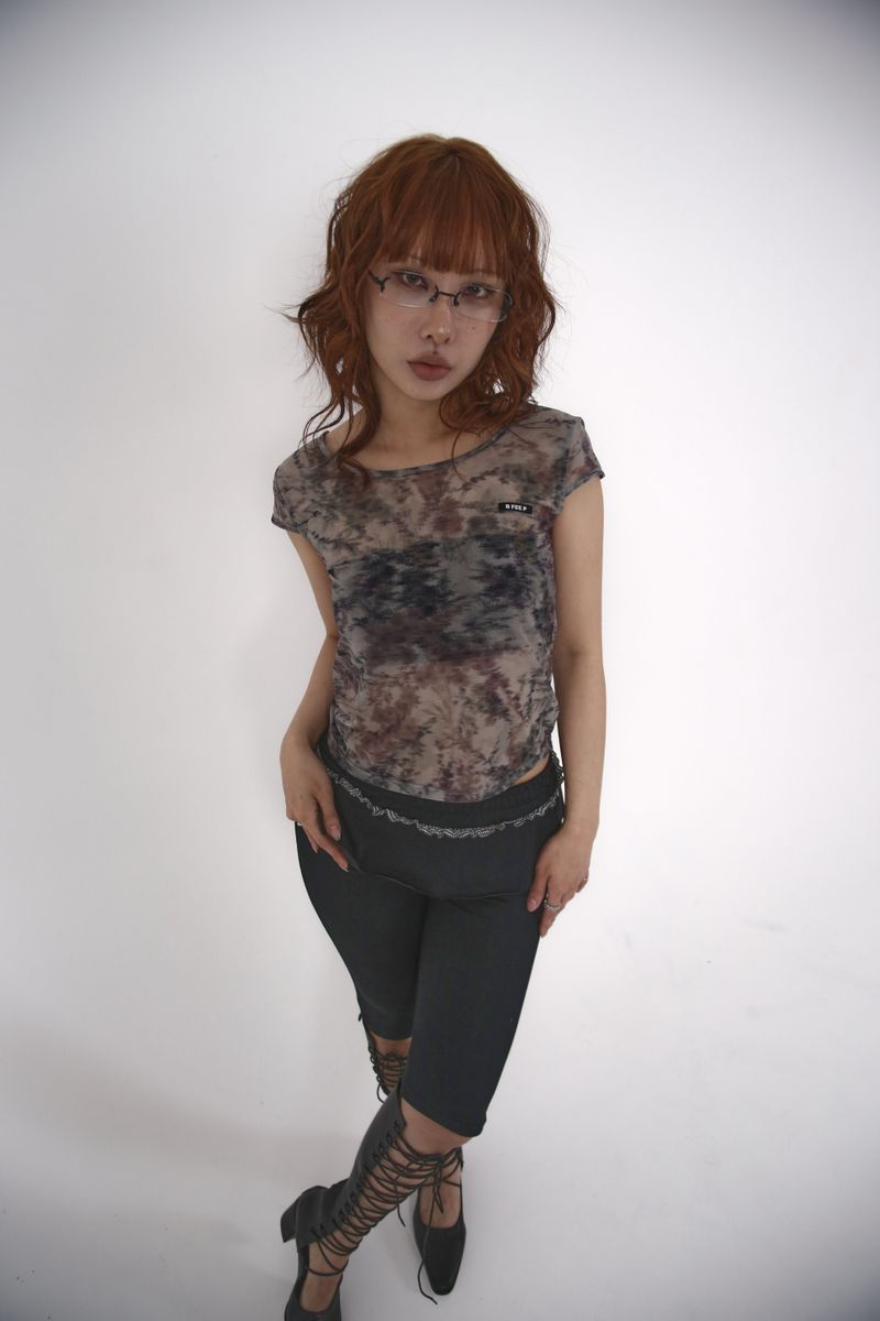 back open capsleeve tee_grey