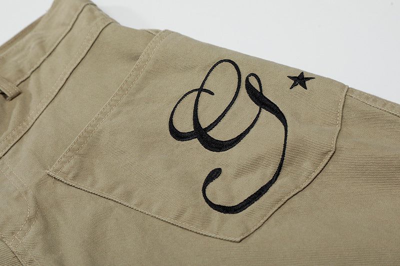 Lettering Pocket Bermuda Pants