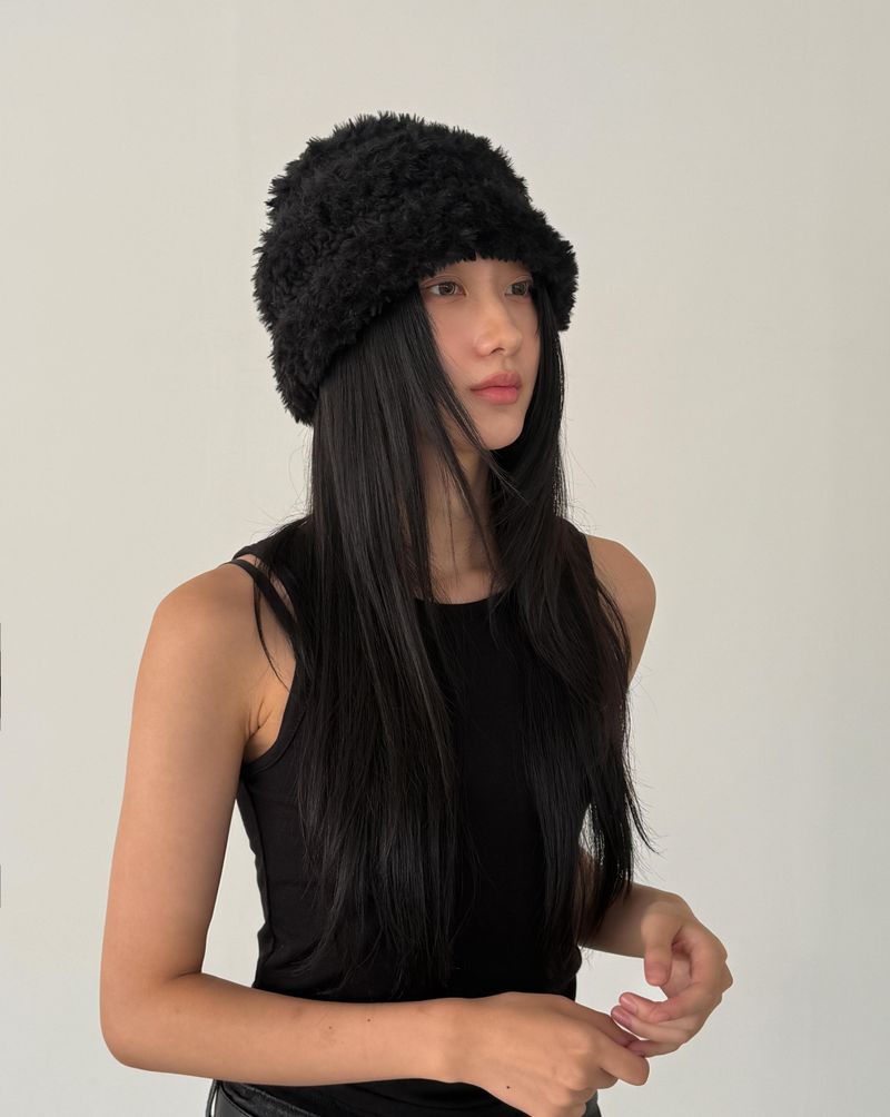  mix fur hat (black)