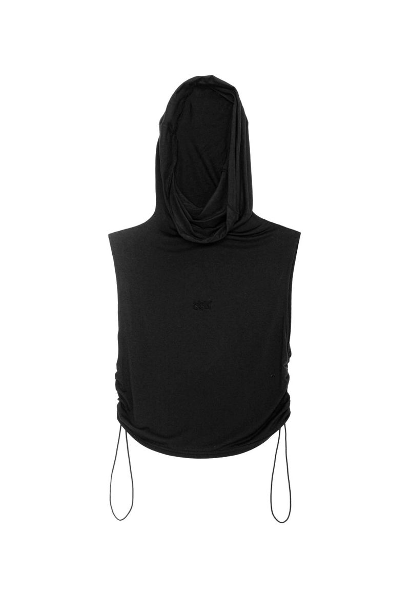WOOHWA（ウファ）の「HOOD SLEEVELESS BLACK（Tops）」