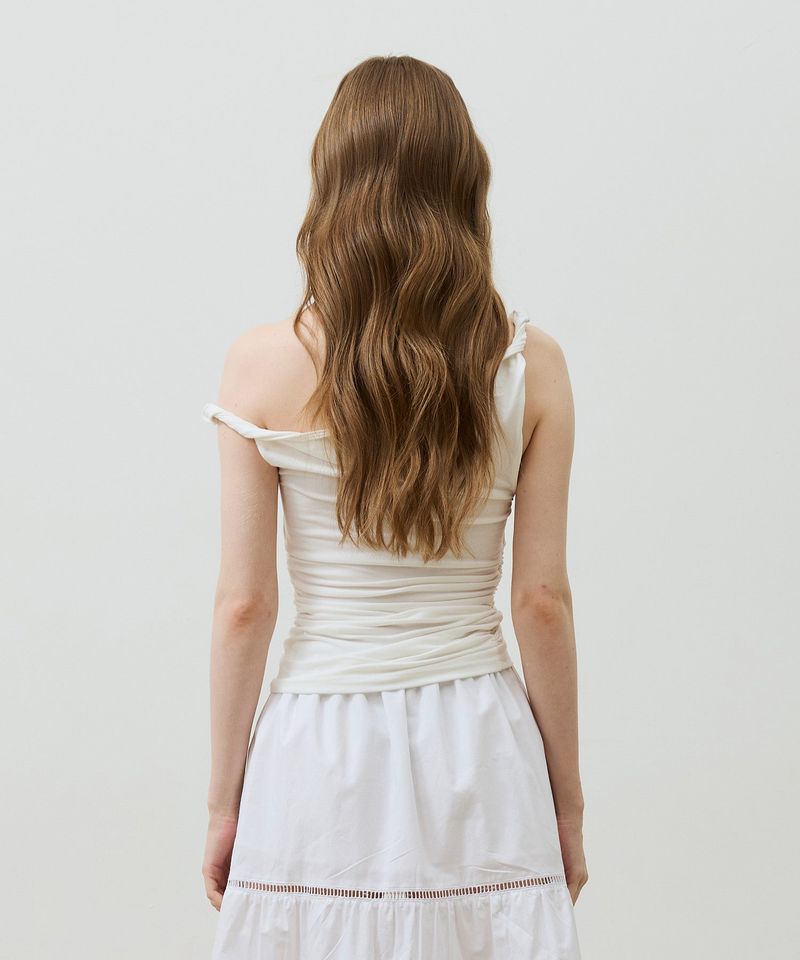 COS TWISTED SHIRRLING TOP / IVORY