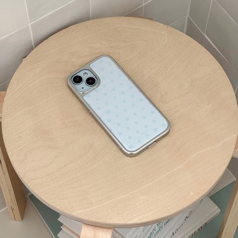 BLUE DOT&STAR Silver Epoxy Case