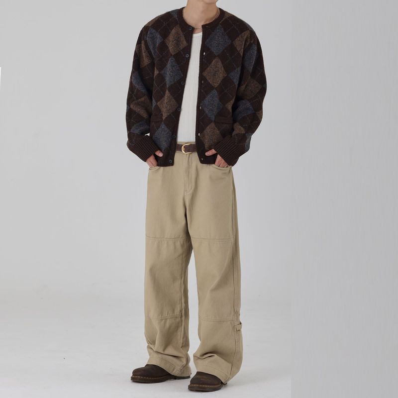 REVIVE ARGYLE CHECK CARDIGAN