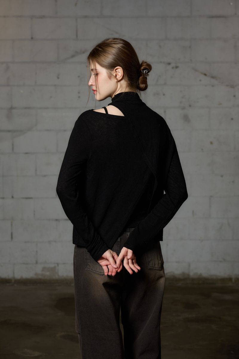 ARE WOOL LONG SLEEVE SET / BLACK