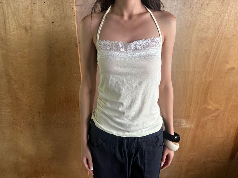 flower lace halter top