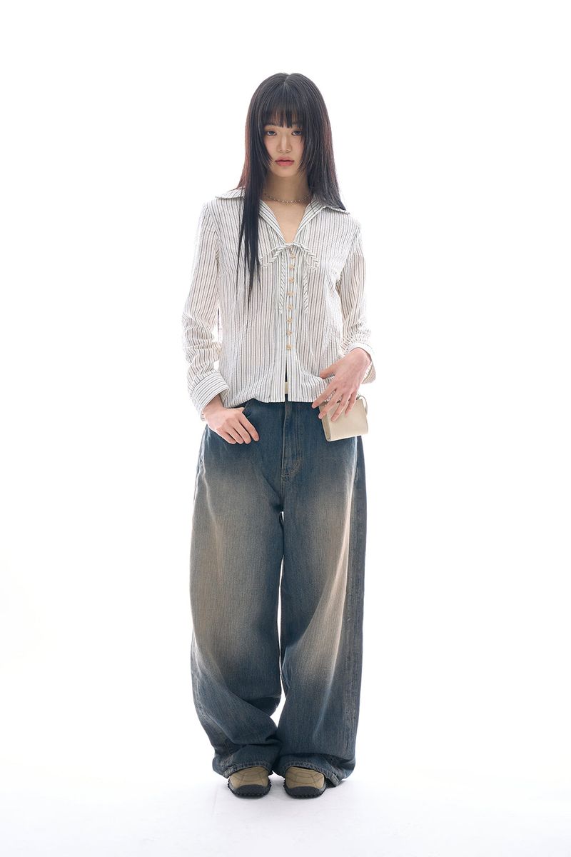 Raucohouse（ラウコハウス）の「Leclair tie marine shirt（Tops）」