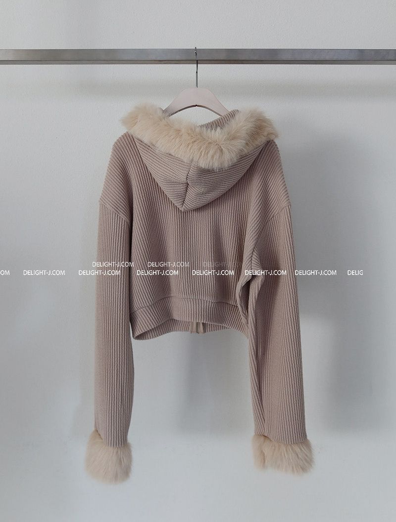 Purifying knitwear Cropped hooded jacket