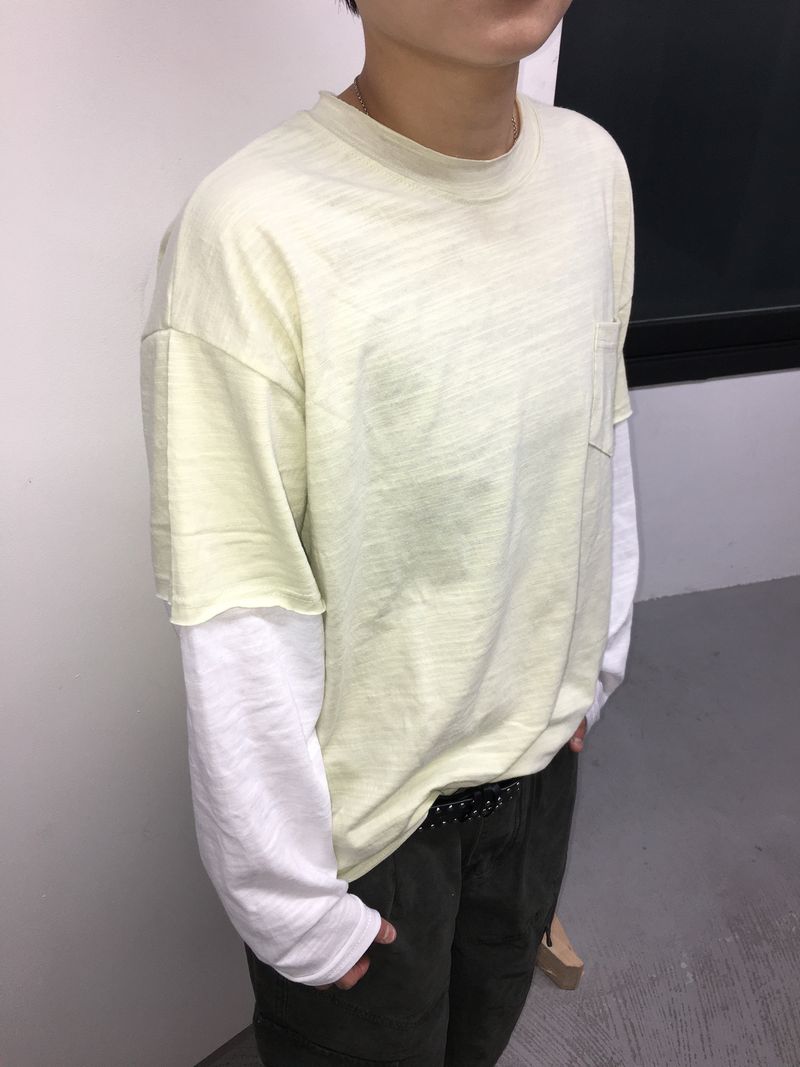 Pocket Layered Long Sleeve Tee (6c)