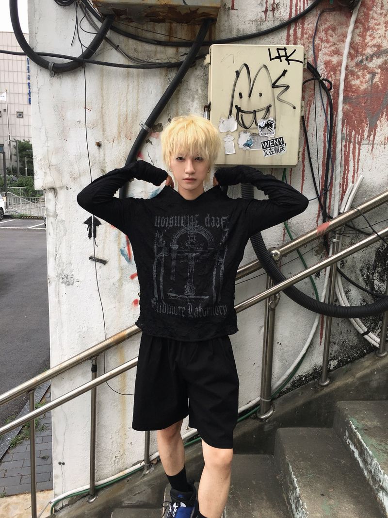 DISCERNMENT(ディサーンメント)の「Death Harlem Ruched Long Sleeve 4C(Tops)」