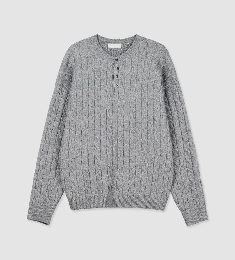 No.1512 A henley cable KNIT (5color)