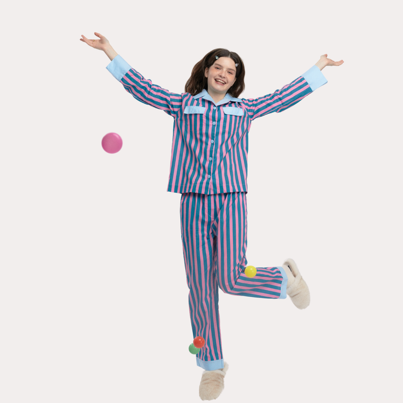 muabomb_home(ムアボム)の「スプリング アンド サマー コントラスト カラー パジャマ スーツ 100% cotton sleepwear(トップス)」
