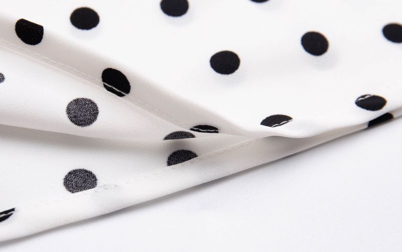 dot halter-neck sleeveless V-neck long dress