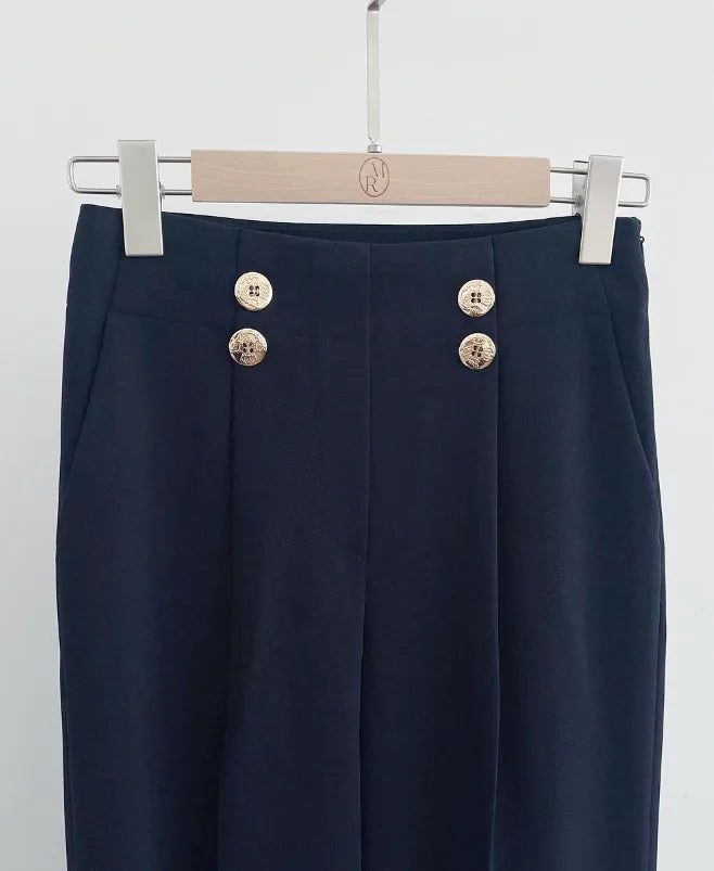 Loire Two-Button Wide Slacks