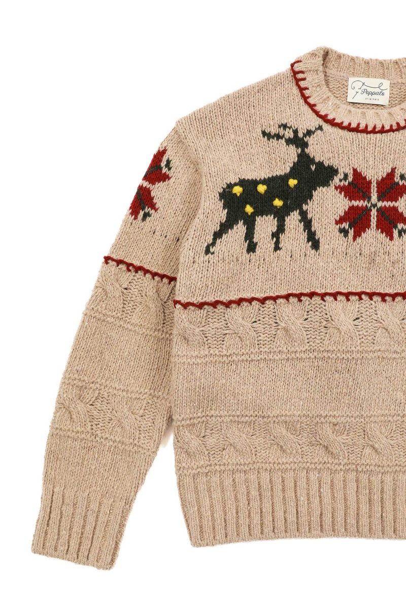 Deer Tweed Knit [Beige]