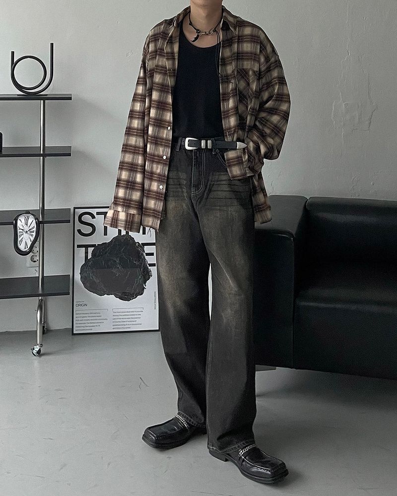 90's Prague Deck Check Over Shirt (2 colors)