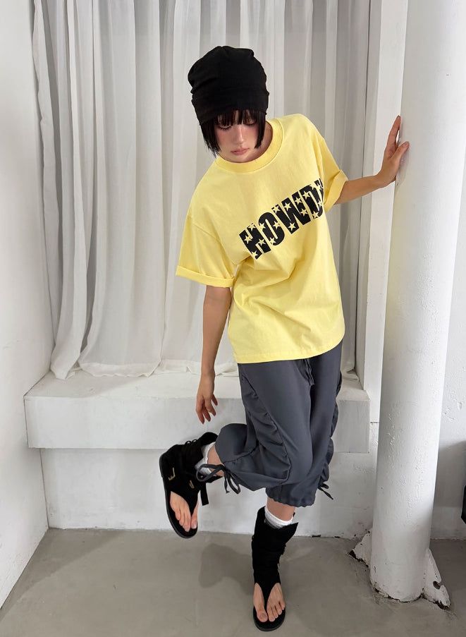 SIDE SHIRRING CAPRI PANTS