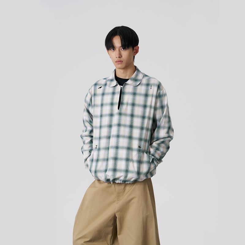 FMACM（エフエムエーシーエム）の「FMACM Collared Drawstring Plaid Shirt（Tops）」