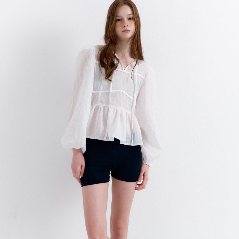 Puff Sleeve Blouse White