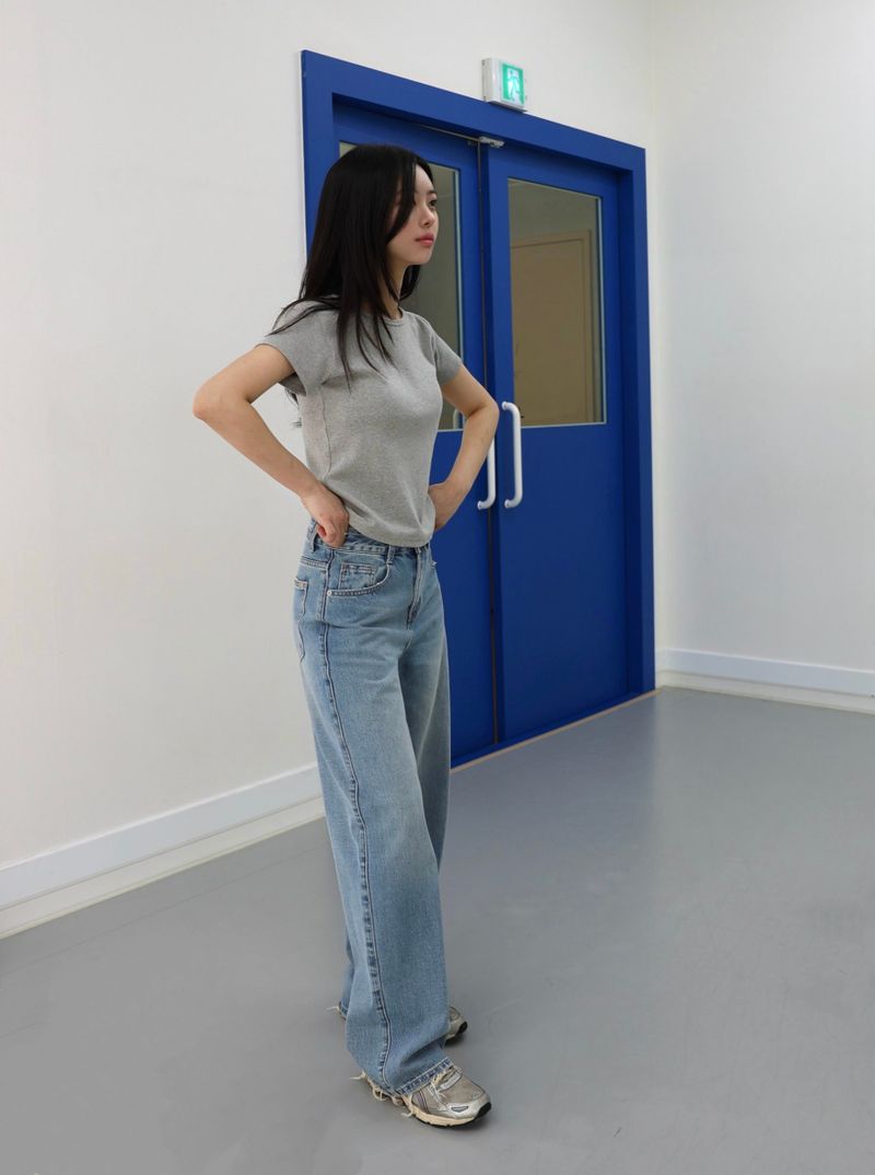 FRADE HEM SLIM WIDE DENIM code 26205