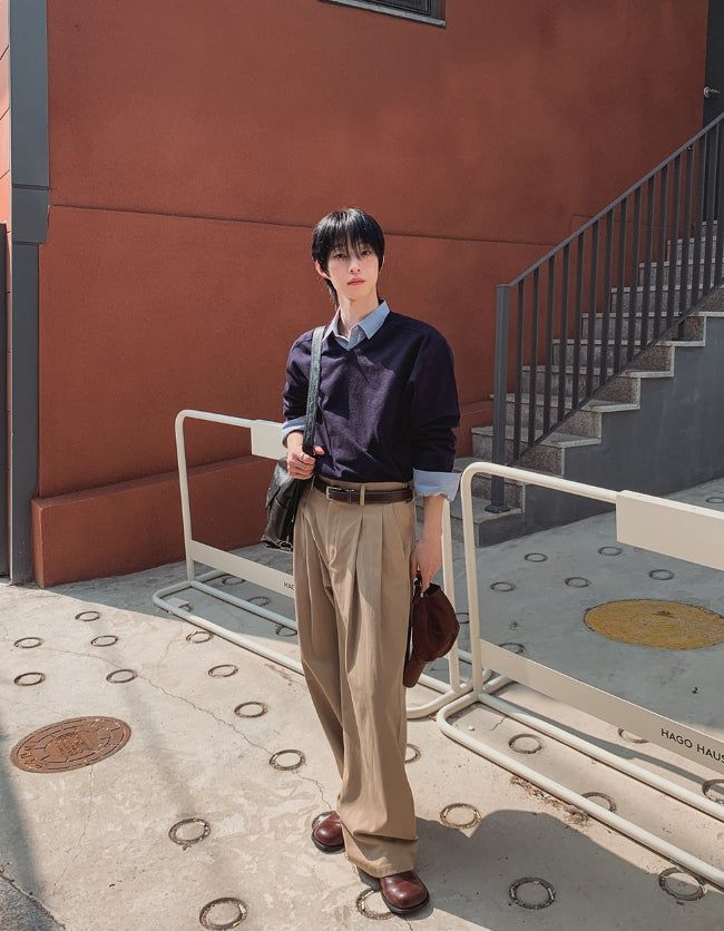 Merries Pintuck Banding Wide Pants