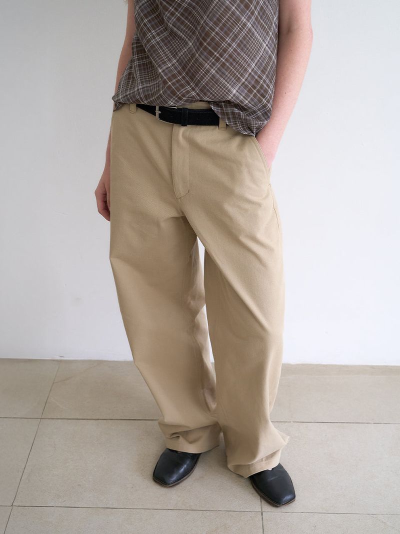 Hazel wide pants (Beige)