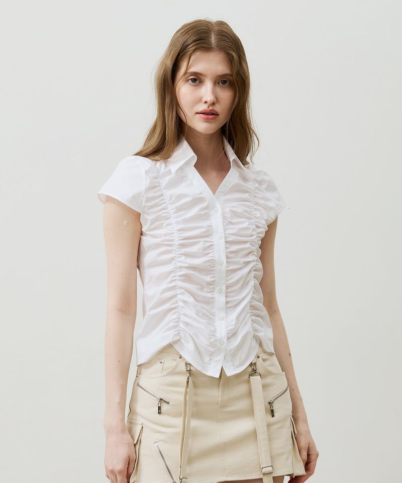 ARIKIM（アリキム）の「SYLPH SHIRRING SHIRT / WHITE（Tops）」